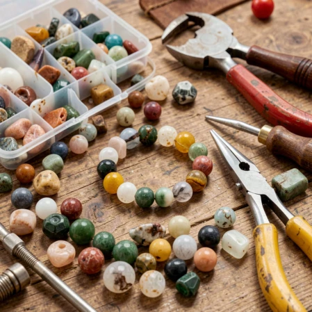 Perles de pierres naturelles et apprêts pour bijoux